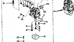 Карбюратор для лодочного мотора YAMAHA F9.9SK1985 г. 