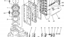 Cylinder Crankcase 2 для лодочного мотора YAMAHA PX150TLRX1999 г. 