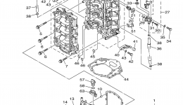 Cylinder Crankcase 1 для лодочного мотора YAMAHA F225TLR (0407) 6BB-1000001~2006 г. 