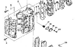 Cylinder Crankcase для лодочного мотора YAMAHA PRO50 (P50TLRP)1991 г. 
