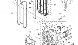Cylinder Crankcase 2 для лодочного мотора YAMAHA LF150TXR (0406) 64P-1006749~1009681 F150TLR_TXR 63P-1049287~1069192006 г. 
