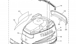 Top Cowling для лодочного мотора YAMAHA C115TXRY2000 г. 