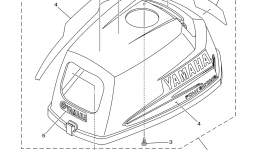 Top Cowling для лодочного мотора YAMAHA F2.5MSH (0406) 69M-1033504~10407462006 г. 