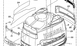 Top Cowling для лодочного мотора YAMAHA S250TURX1999 г. 
