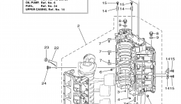 Cylinder Crankcase 1 для лодочного мотора YAMAHA 150TXR (0406) 6G4-1017561~10193482006 г. 
