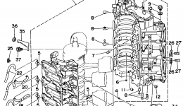 Cylinder Crankcase 1 для лодочного мотора YAMAHA P150TLRS1994 г. 