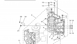 Cylinder Crankcase 1 for лодочного мотора YAMAHA 115TLR (0406) 6N6-1018223~10211182006 year 