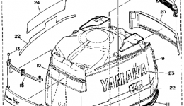 Top Cowling для лодочного мотора YAMAHA L250ETXDA1990 г. 
