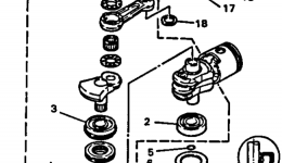 Коленвал и поршневая группа для лодочного мотора YAMAHA C25ELHR1993 г. 