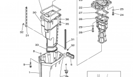 Upper Casing для лодочного мотора YAMAHA 115TXR (0405) 6E5-1014963~10182222006 г. 