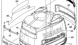 Top Cowling for лодочного мотора YAMAHA L250TURS1994 year 