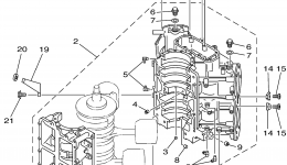 Cylinder Crankcase 1 для лодочного мотора YAMAHA 115TXRA2002 г. 