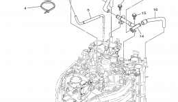 Intake 2 для лодочного мотора YAMAHA F350NCB (0115)2006 г. 