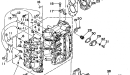 Cylinder Crankcase для лодочного мотора YAMAHA 40PLRR1993 г. 
