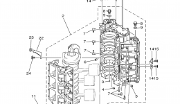 Cylinder Crankcase 1 for лодочного мотора YAMAHA 150TJRY2000 year 