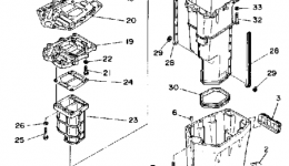 Upper Casing для лодочного мотора YAMAHA 200ETLF-JD (200ETLF-JD)1989 г. 