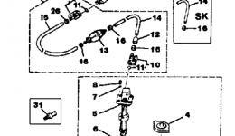 Топливный бак для лодочного мотора YAMAHA 9.9ELK1985 г. 