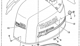 Top Cowling для лодочного мотора YAMAHA T50TLRX1999 г. 