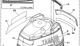 Top Cowling для лодочного мотора YAMAHA 115TLRT1995 г. 