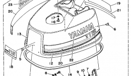 Top Cowling для лодочного мотора YAMAHA C115TLRT1995 г. 