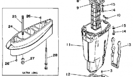 Upper Casing для лодочного мотора YAMAHA 90ETLF-JD1989 г. 