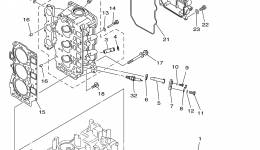 Cylinder Crankcase 2 для лодочного мотора YAMAHA F40TLR (0406) 67C-1028012~10350362006 г. 