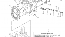 Cylinder Crankcase 2 для лодочного мотора YAMAHA T25TLR (0405) 65W-1015569~10332082006 г. 