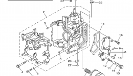 Cylinder Crankcase 1 для лодочного мотора YAMAHA F20MLH (0410)2006 г. 