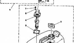 Топливный бак для лодочного мотора YAMAHA C85TLRP1991 г. 
