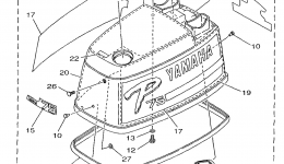 Top Cowling для лодочного мотора YAMAHA P75TLHW1998 г. 