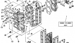Cylinder Crankcase для лодочного мотора YAMAHA 90TLRT1995 г. 