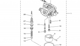 Карбюратор для лодочного мотора YAMAHA T9.9GPLR (0408)2006 г. 