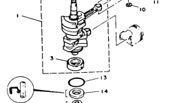 Коленвал и поршневая группа для лодочного мотора YAMAHA 9.9MLHR1993 г. 