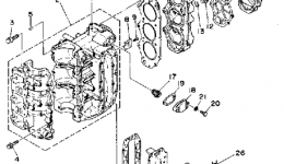 Crankcase Cylinder для лодочного мотора YAMAHA PRO50LG1988 г. 