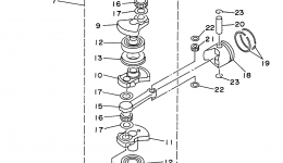 Коленвал и поршневая группа для лодочного мотора YAMAHA 9.9MLHV1997 г. 