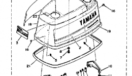 Top Cowling для лодочного мотора YAMAHA 90ETLJ-JD1986 г. 