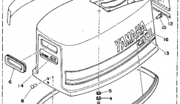 Top Cowling для лодочного мотора YAMAHA C40MSHT1995 г. 