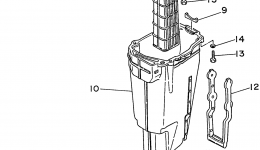 Upper Casing для лодочного мотора YAMAHA P75TLHU1996 г. 