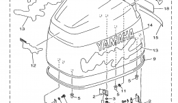 Top Cowling для лодочного мотора YAMAHA D150TLRX1999 г. 