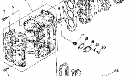 Cylinder Crankcase для лодочного мотора YAMAHA 50ELD1990 г. 