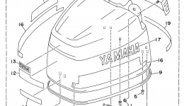 Top Cowling для лодочного мотора YAMAHA S150TXRU1996 г. 