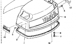 Top Cowling (25E) для лодочного мотора YAMAHA 25SF1989 г. 
