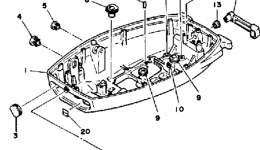 Bottom Cowling для лодочного мотора YAMAHA 9_9_15SH_LH_ESH_ELH (15ESJ)1986 г. 