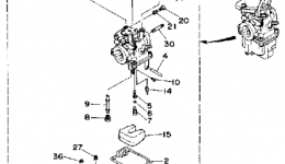 Карбюратор для лодочного мотора YAMAHA T9.9EXHQ1992 г. 