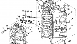 Cylinder Crankcase 1 for лодочного мотора YAMAHA L250TURS1994 year 