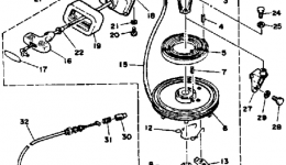 Manual Starter для лодочного мотора YAMAHA 9_9_15SH_LH_ESH_ELH (15ELJ)1986 г. 