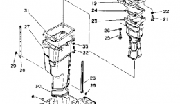 Upper Casing для лодочного мотора YAMAHA 115ETLG-JD (115ETLG-JD)1988 г. 