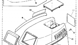 Top Cowling для лодочного мотора YAMAHA T9.9EXRP1991 г. 