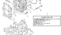 Cylinder Crankcase 2 для лодочного мотора YAMAHA F20ELR (0407) 6AGK-1005906~ F20MSH_MLH_ESH_ELH_ESR_ELR_PLH_PLR 62006 г. 