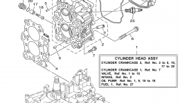 Cylinder Crankcase 2 для лодочного мотора YAMAHA F15CMLH (0409)2006 г. 